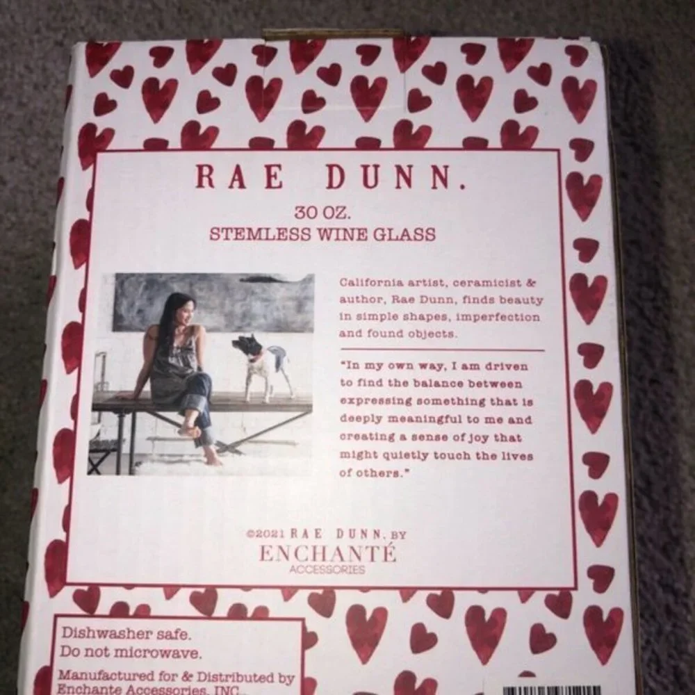Rae Dunn 30 oz Clear Wine Glass Be Mine Valentines‎ Day NEW